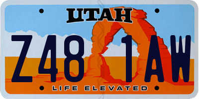 UT license plate Z481AW
