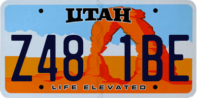 UT license plate Z481BE