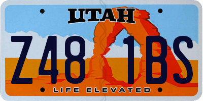 UT license plate Z481BS