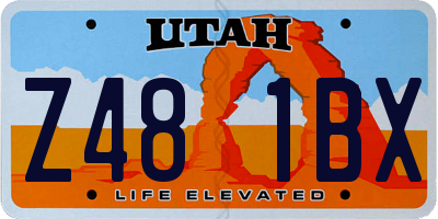 UT license plate Z481BX