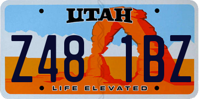 UT license plate Z481BZ