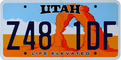 UT license plate Z481DF