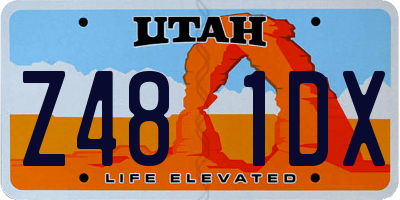 UT license plate Z481DX