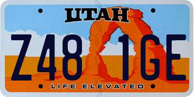 UT license plate Z481GE