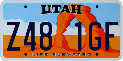 UT license plate Z481GF