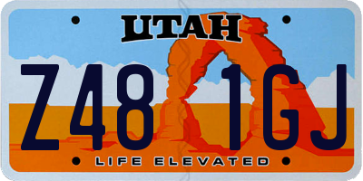 UT license plate Z481GJ