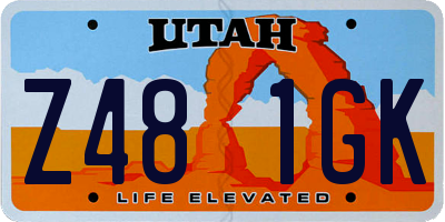 UT license plate Z481GK