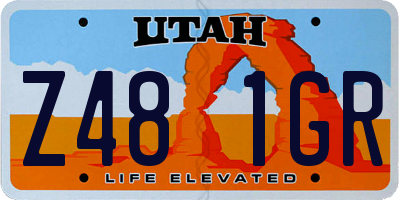UT license plate Z481GR