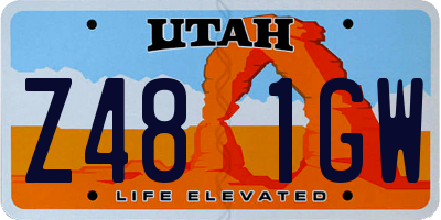 UT license plate Z481GW