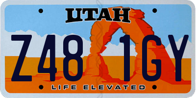 UT license plate Z481GY