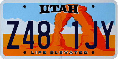UT license plate Z481JY