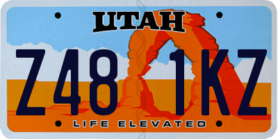 UT license plate Z481KZ