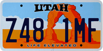 UT license plate Z481MF
