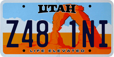 UT license plate Z481NI