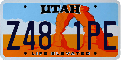 UT license plate Z481PE