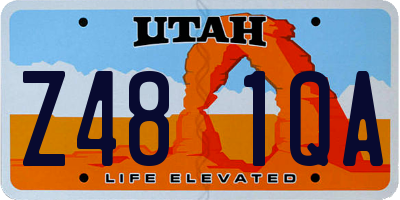 UT license plate Z481QA