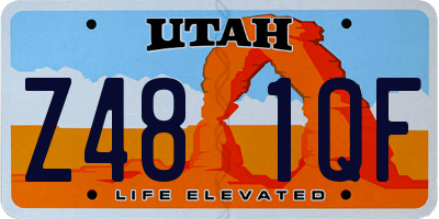 UT license plate Z481QF