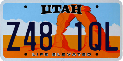 UT license plate Z481QL