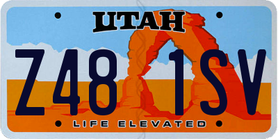 UT license plate Z481SV