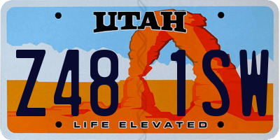 UT license plate Z481SW