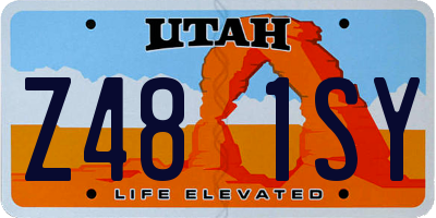 UT license plate Z481SY