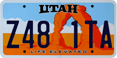 UT license plate Z481TA