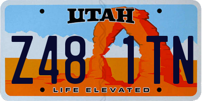 UT license plate Z481TN