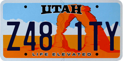 UT license plate Z481TY