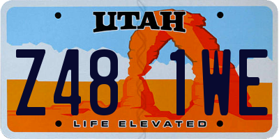 UT license plate Z481WE