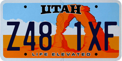 UT license plate Z481XF