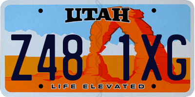 UT license plate Z481XG