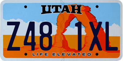 UT license plate Z481XL