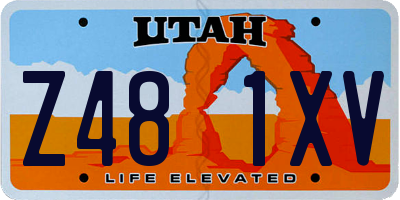 UT license plate Z481XV