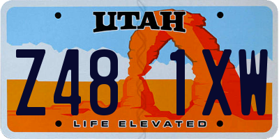 UT license plate Z481XW