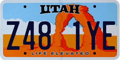 UT license plate Z481YE