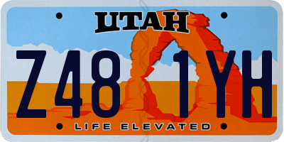 UT license plate Z481YH