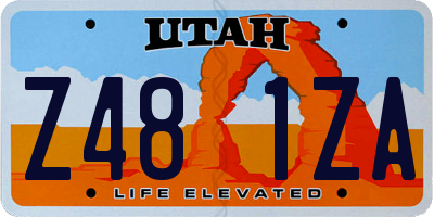 UT license plate Z481ZA