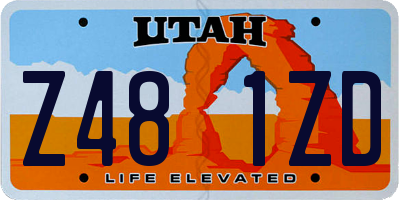 UT license plate Z481ZD