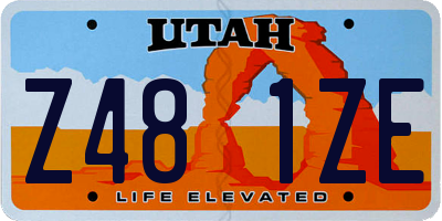 UT license plate Z481ZE