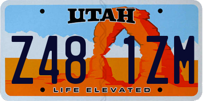 UT license plate Z481ZM