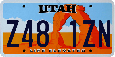 UT license plate Z481ZN