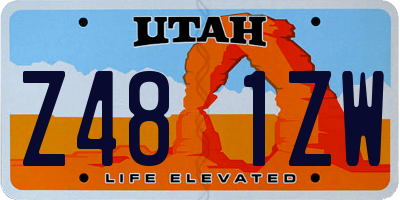 UT license plate Z481ZW
