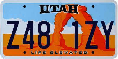 UT license plate Z481ZY