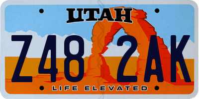 UT license plate Z482AK