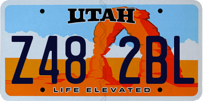 UT license plate Z482BL