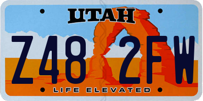 UT license plate Z482FW
