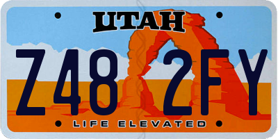 UT license plate Z482FY