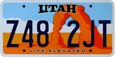 UT license plate Z482JT