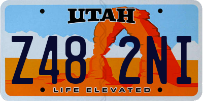 UT license plate Z482NI