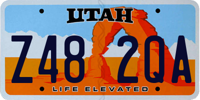UT license plate Z482QA